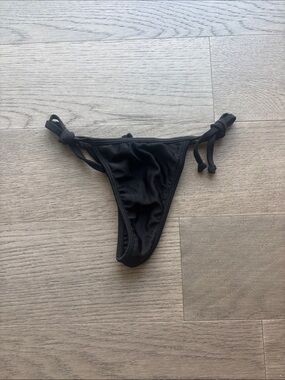 Black Tie-Side Bikini Bottom - Women Swim